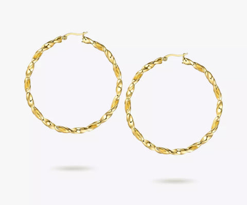 18k Gold Plated Twisted Hoops