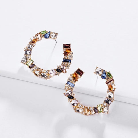 18k Gold Plated Rainbow C Earrings