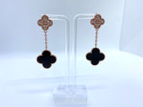 18k Double Clover Rose Gold Plated Earring