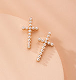 Cross Stud 18k Gold Plated Earring