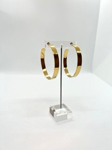 18k Gold Plated Thick Hoop Earrings