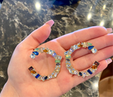 18k Gold Plated Rainbow C Earrings